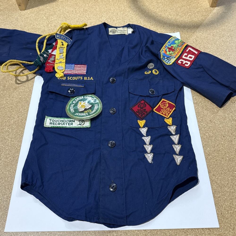 Vintage Cub Scouts BSA Uniform – 1972 Central Florida Council – Unwashed